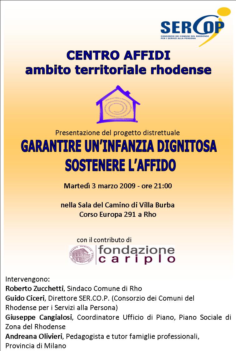 manifesto invito presentazione progetto Infanzia Dignitosa